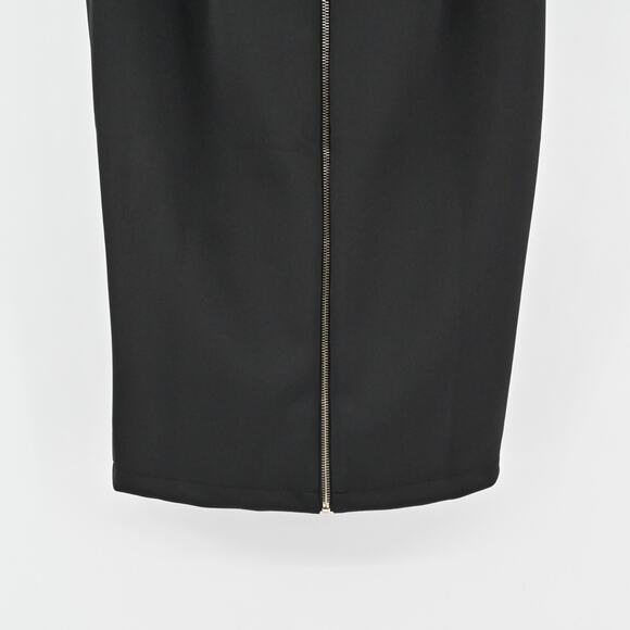 CATHERINE MALANDRINO‎ Skirt Size 4 Black Zip Back Knee Length Pencil Corpcore - Picture 7 of 11